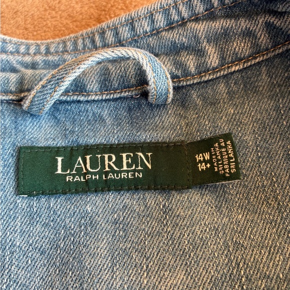 Lauren Ralph Lauren Bryton Denim Moto Denim Jean Jacket Size 14W - Picture 11 of 14